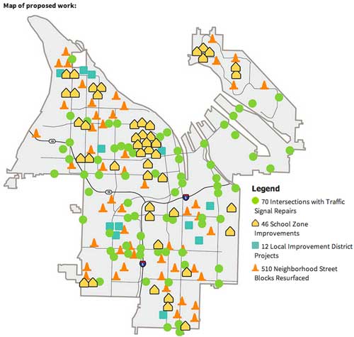 Projects to be funded by Tacoma's Prop 1.