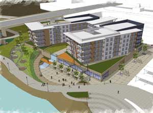 The Henry will sit on Site 1 on the west side of the Foss.